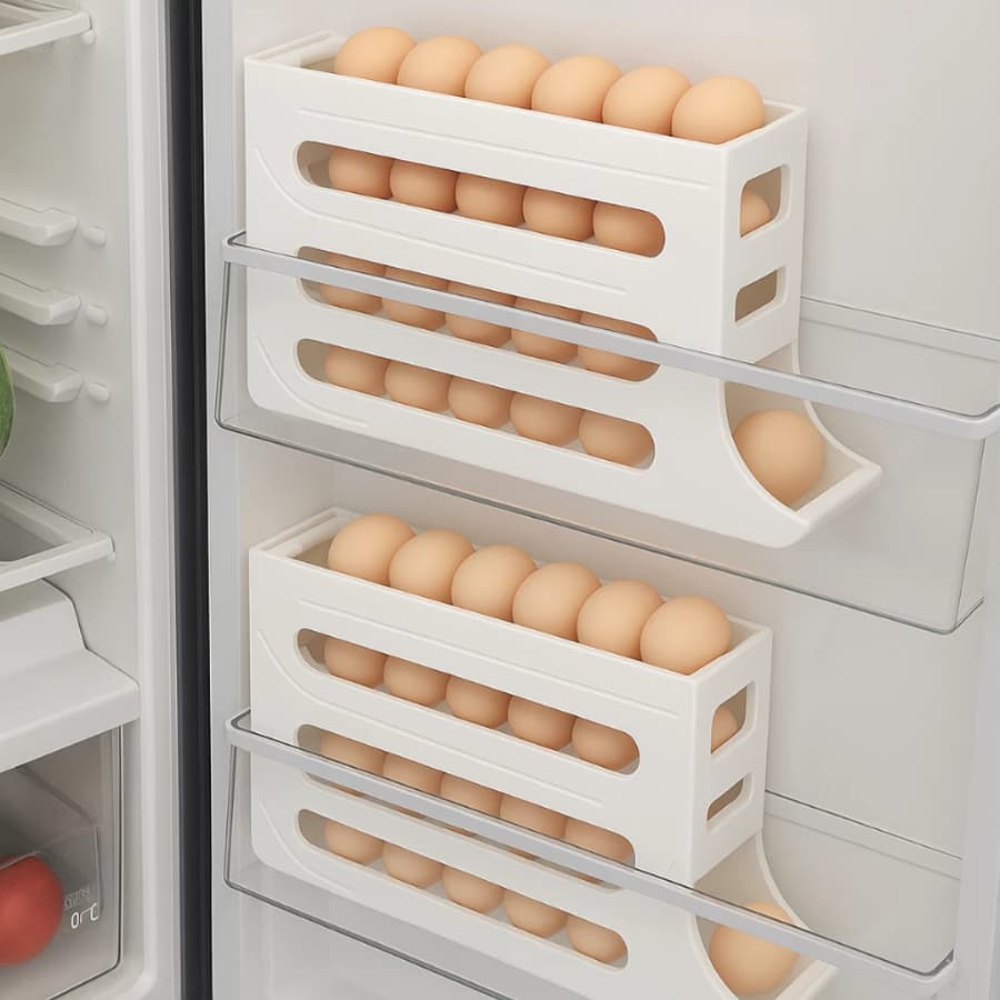 Porta Ovos Rolante Suporte Para até 30 Ovos Organizador Dispenser de Geladeira