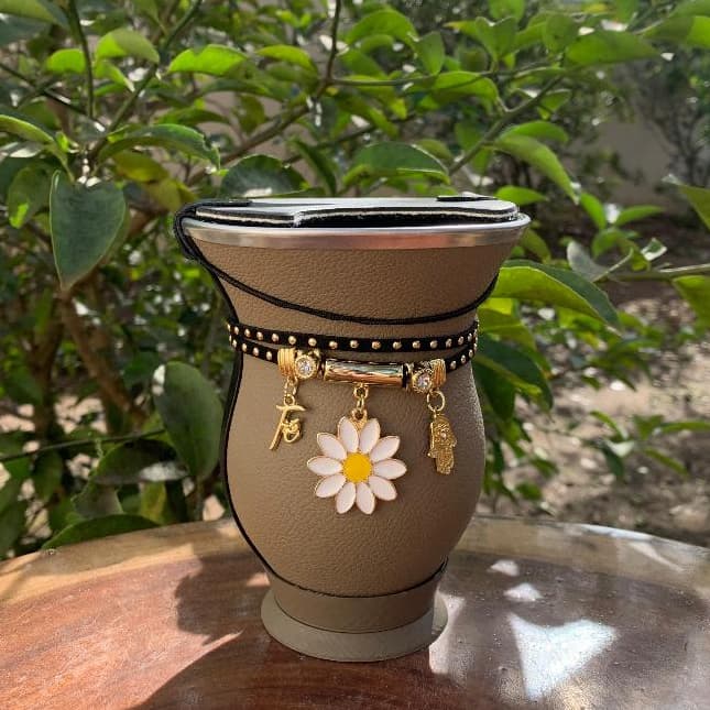 [PROMO CONTA NOVA] Kit Chimarrão: Cuia de Porongo Revestida em Material Sintético+Schoker+Tapa Erva