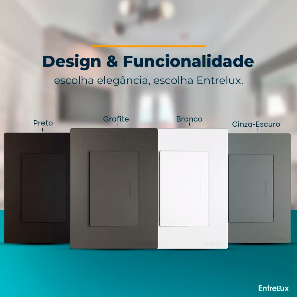 Conjunto 1 Interruptor Grande 10a Paralelo e Simples 4x2 110v 250v Entrelux