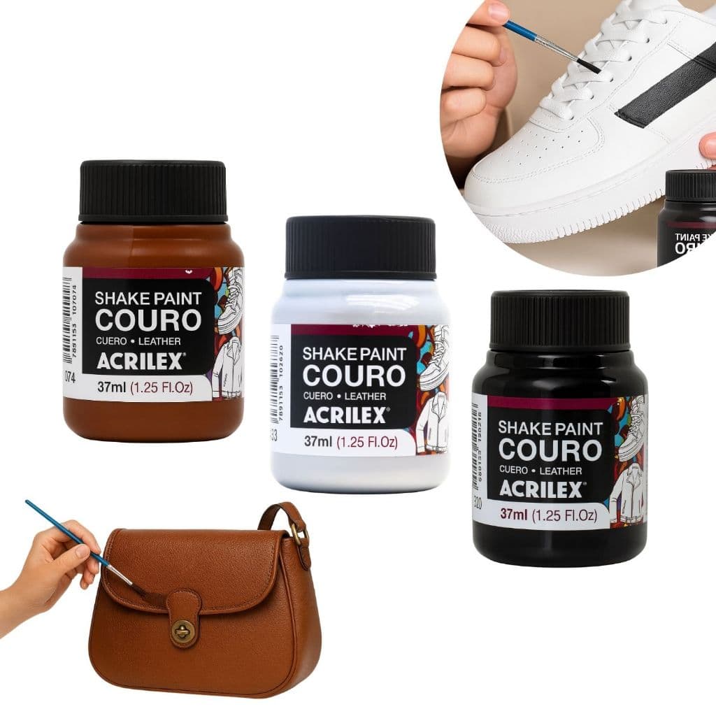 Tinta Para Couro Natural Sintético Para Sapato Bota Jaqueta Bolsa Sofá Restauração Customização 37ml