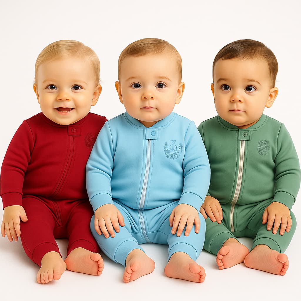 Kit 3 Macacão Infantil Bebê Menino Com Fechamento Em Zíper Super Macio