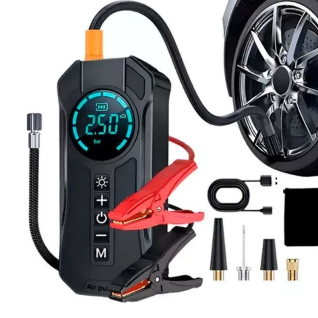 Bomba de Ar Portatil Compressor Inflator Multi-função 4 em 1 PowerBank 8kmah Bateria Calibrador de Carro Auto Pneu.XHL_