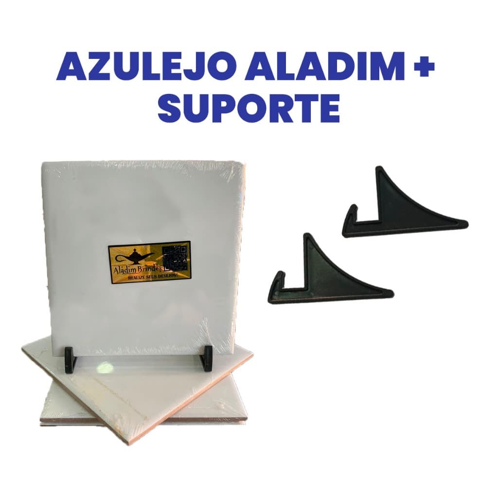 10 Azulejos "Aladim" 20x20 para Sublimação + Suporte