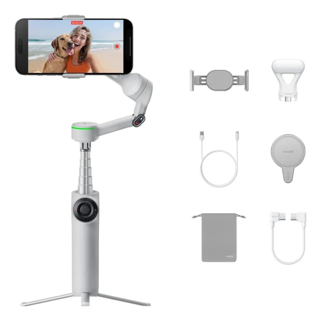 Gimbal Estabilizador Insta360 Flow 2 Pro Creator Kit Com Ia Cinza