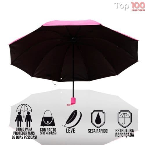 Guarda Chuva Grande Reforçado Cabe Na Bolsa Colorido Liso Com Proteção Solar | BLACKOUT / SZJ-112