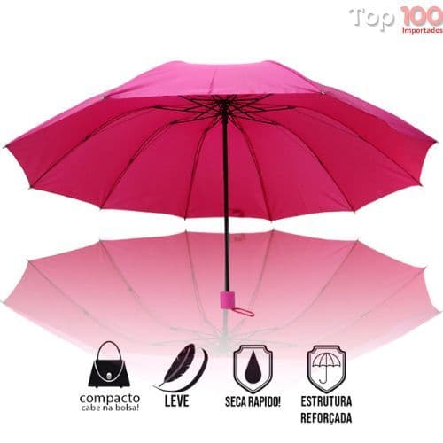 Guarda Chuva Grande Reforçado Cabe Na Bolsa Colorido Liso / SZJ-111