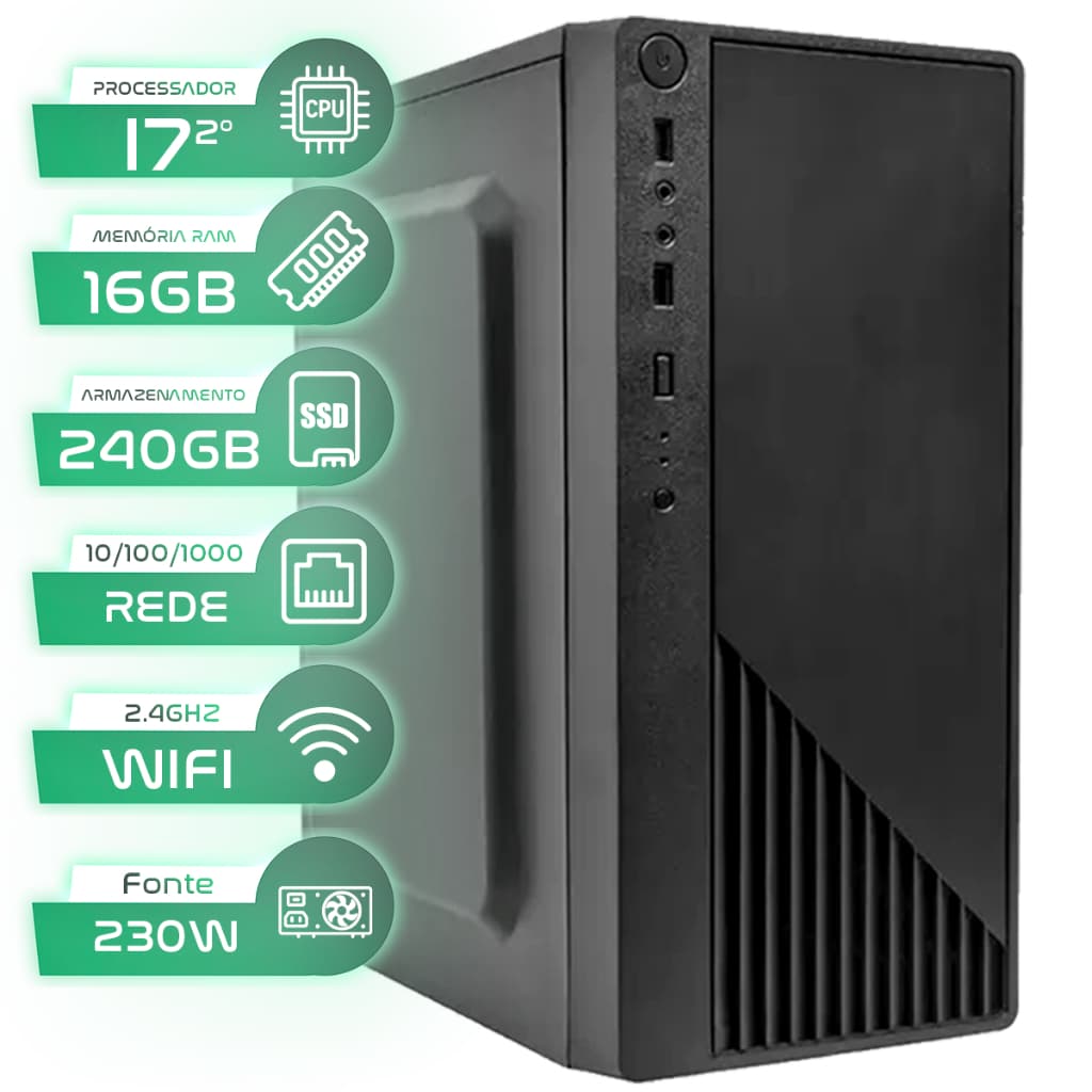 Pc Computador I7 Intel Core Ssd 240GB Memoria 16gb