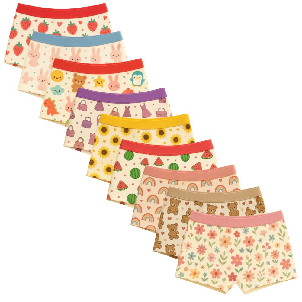 Kit 5 ou 10 Cueca Boxer Feminina Infantil Calcinha Shortinho 100% Algodão