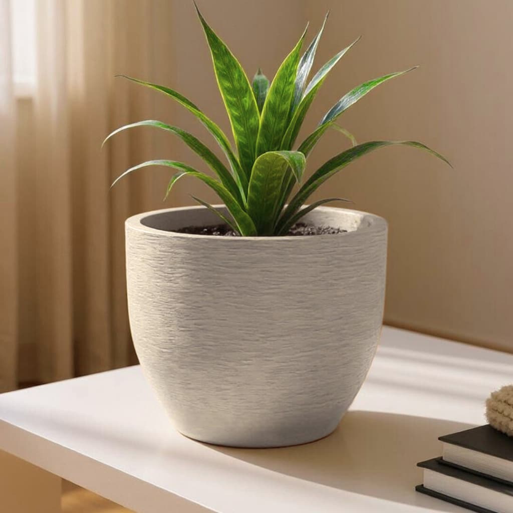 Vaso Polietileno 25x20 Cone Redondo Luxo Escovado Decorativo Sala Jardim