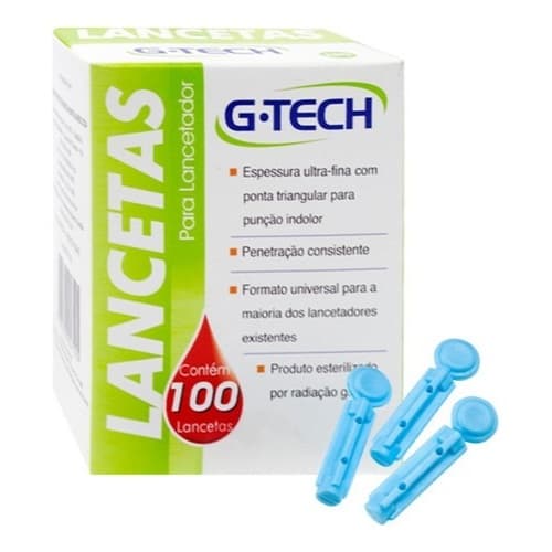 Kit Lanceta 30G p/ Lancetador G-Tech 100unidades 200 unidades 300 unidades Glicemia Diabetes Glicose