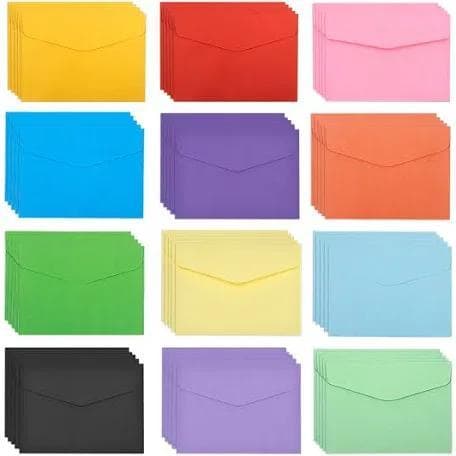 Envelopes coloridos 07x11cm 10 unidades