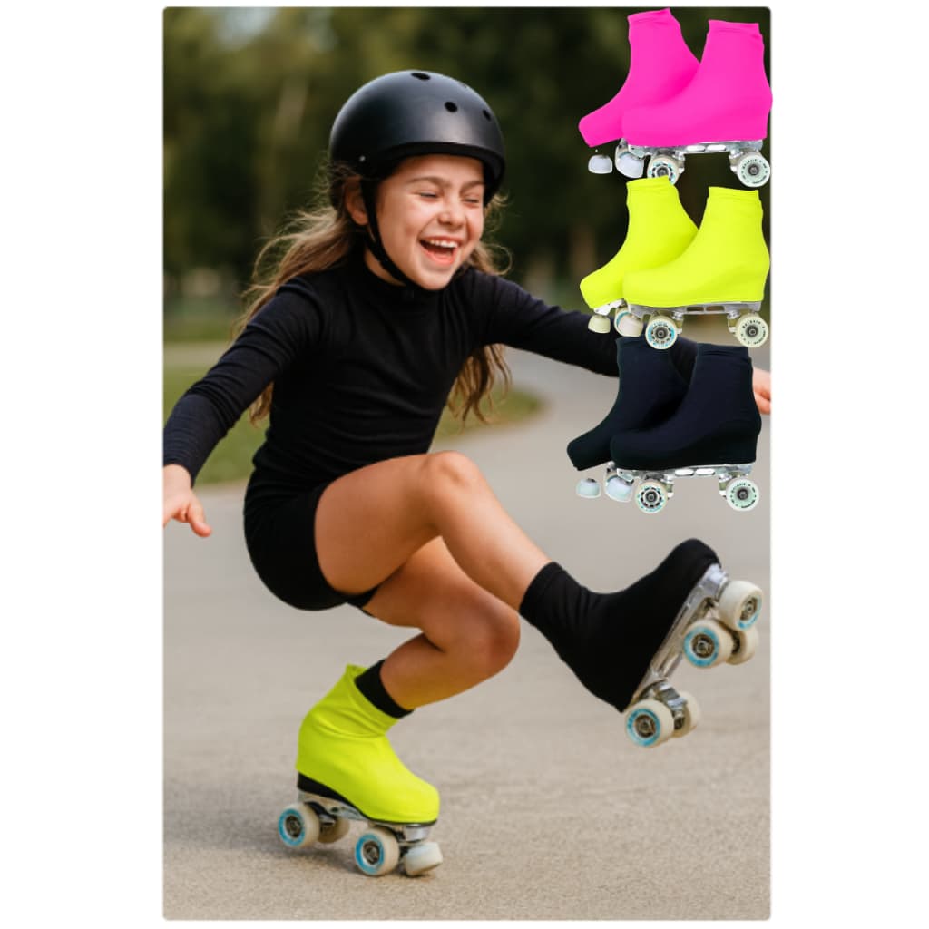 Polaina Patins Capa de Proteção Cobre Bota para Patins Roller Colorida Tecido Estica e Protege