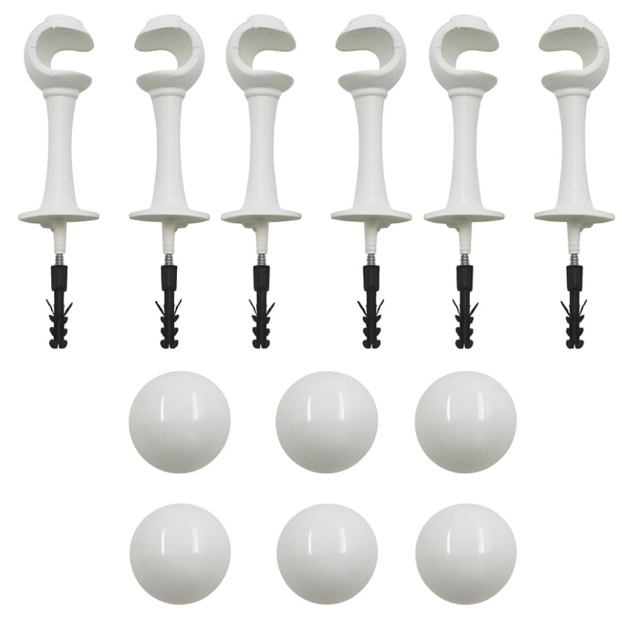 Kit com 6 Suporte Para Cortina Varão Simples Par Com Ponteira 19mm