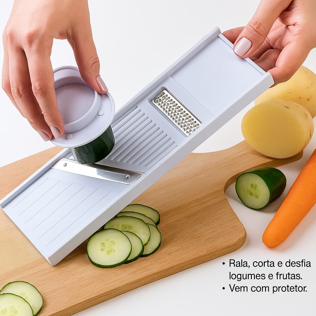 4 EM 1 CORTADOR FATIADOR E RALADOR C/BOLEADOR DE LEGUMES