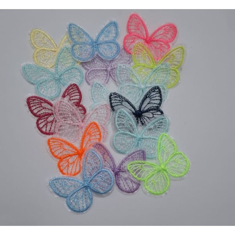 Aplique Borboleta de Tecido, até 40 Unidades.