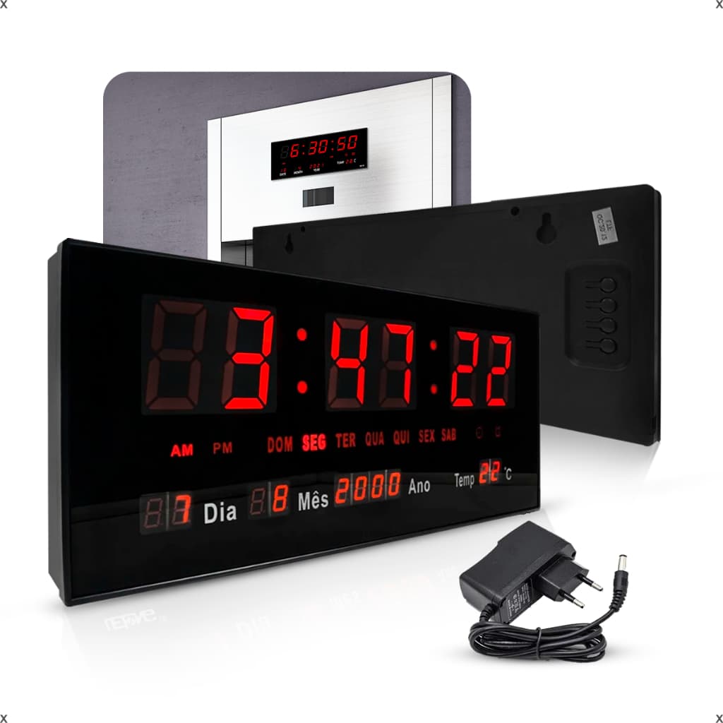 Relógio De Parede Grande Led Digital P/ Academia Hospital