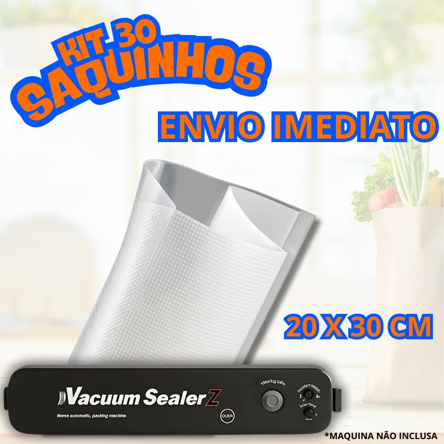 Embalagem A Vácuo com Ranhura Seladora Nylon 12 Micras Alta Resistência Alimento Freezer Conservação kit 100 30 10