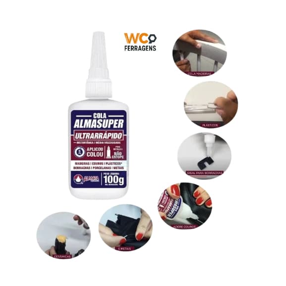 Cola Instantânea Almasuper 100g Adesiva Secagem Rápida