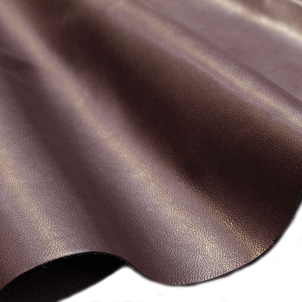 Retalho de Couro Legítimo Tipo Fly 25x50cm Placa Natural e Macia - Painel 10/12 linhas - Cor: Amora