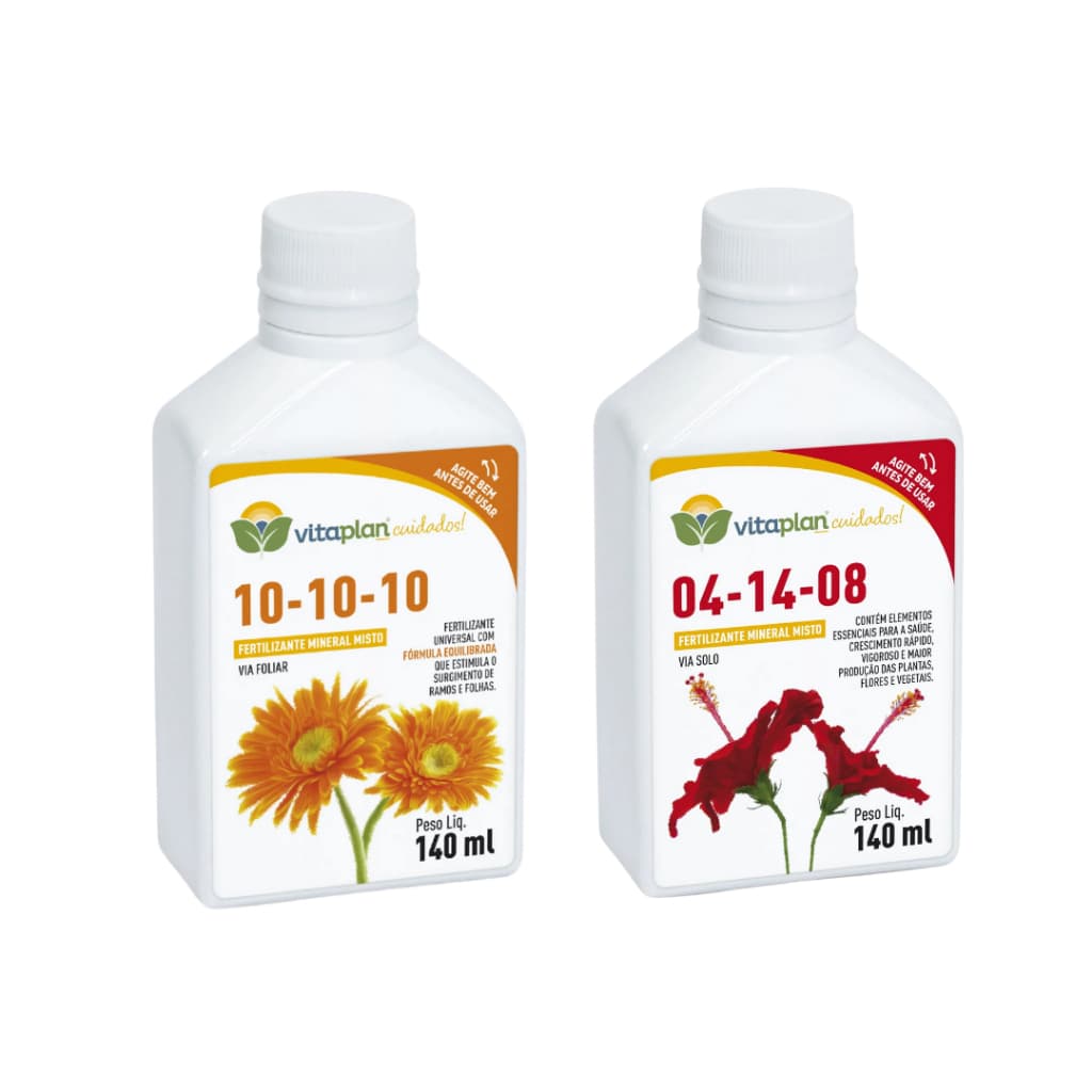 Kit Fertilizante Adubo NPK 04-14-08 + 10-10-10 - RENDE 28L - Nutriplan