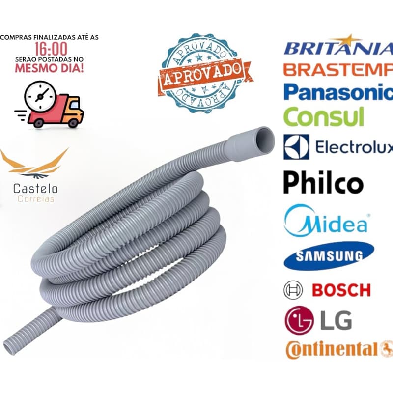 Mangueira saída de Água para máquina de lavar- Lavadoras Bocal RETO