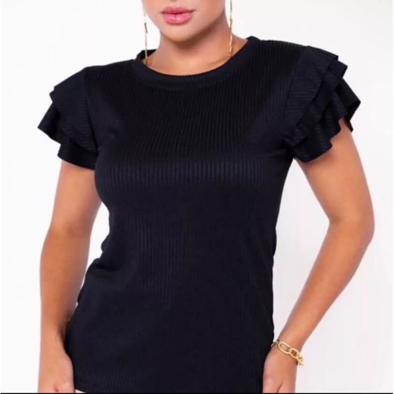 Blusa manga três babados