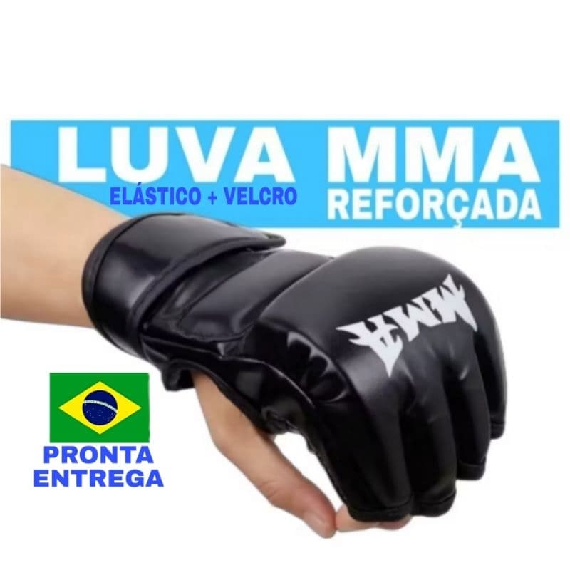 LUVA PROFISSIONAL (PAR) MMA MEIO DEDO MUAY THAI TREINO  BATE SACO LUTAS DE CONTATO - PRESENTE  BOXE