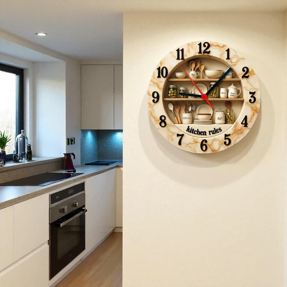 Relógio de Parede - Cozinha(34) -Efeito 3D -25x25x2cm
