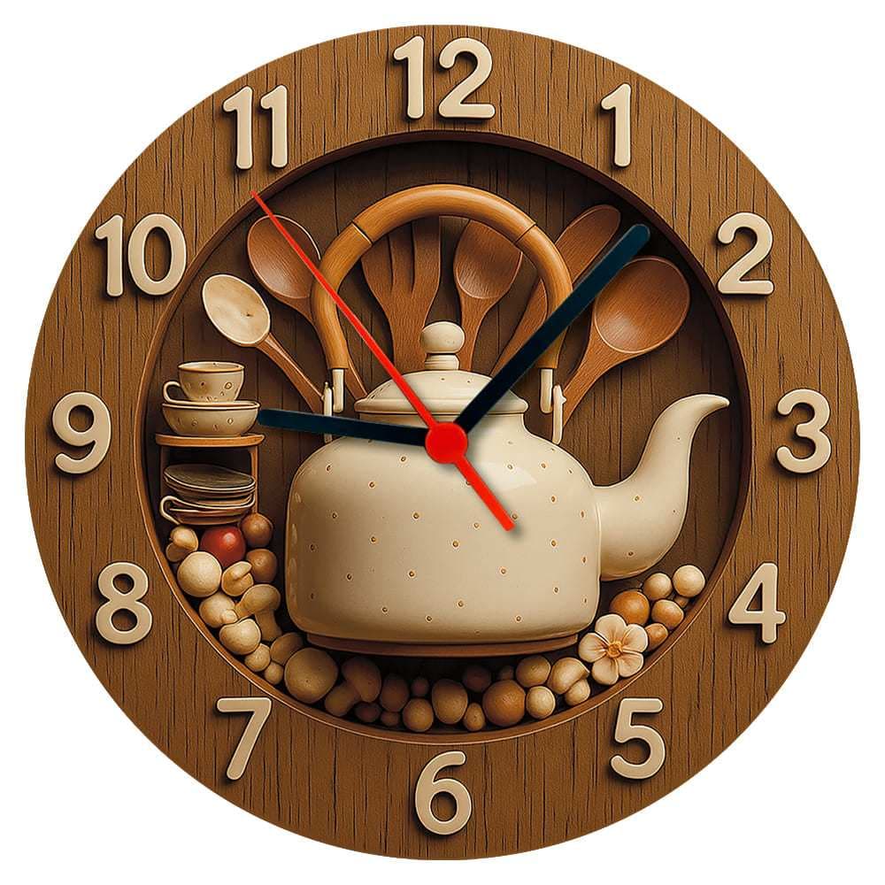 Relógio de Parede - Cozinha(41) -Efeito 3D -25x25x2cm