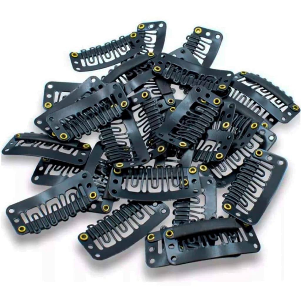 10 Presilhas Tic Tac Para Aplicaçao De Alongamento Aplique Mega Hair (Escolha a Cor Desejada)