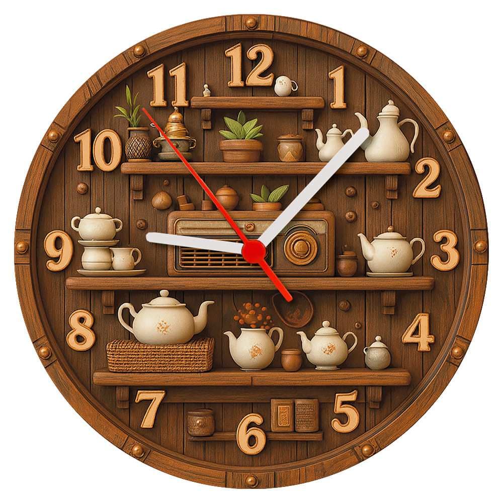Relogio de Parede com Efeito 3D Com  Chá(46) - presente