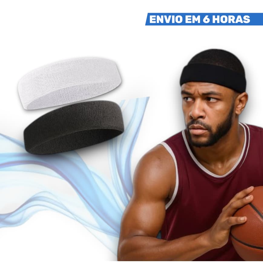 2 Faixa De Testa Testeira HeadBand Masculino Feminino Tênis Academia Basquete