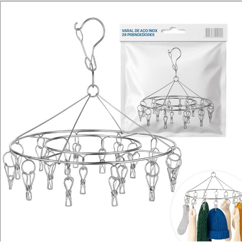 Varal Roupas 28 pregadores inox intimas apartamento  Reforçado Calcinha, Meia, Cueca