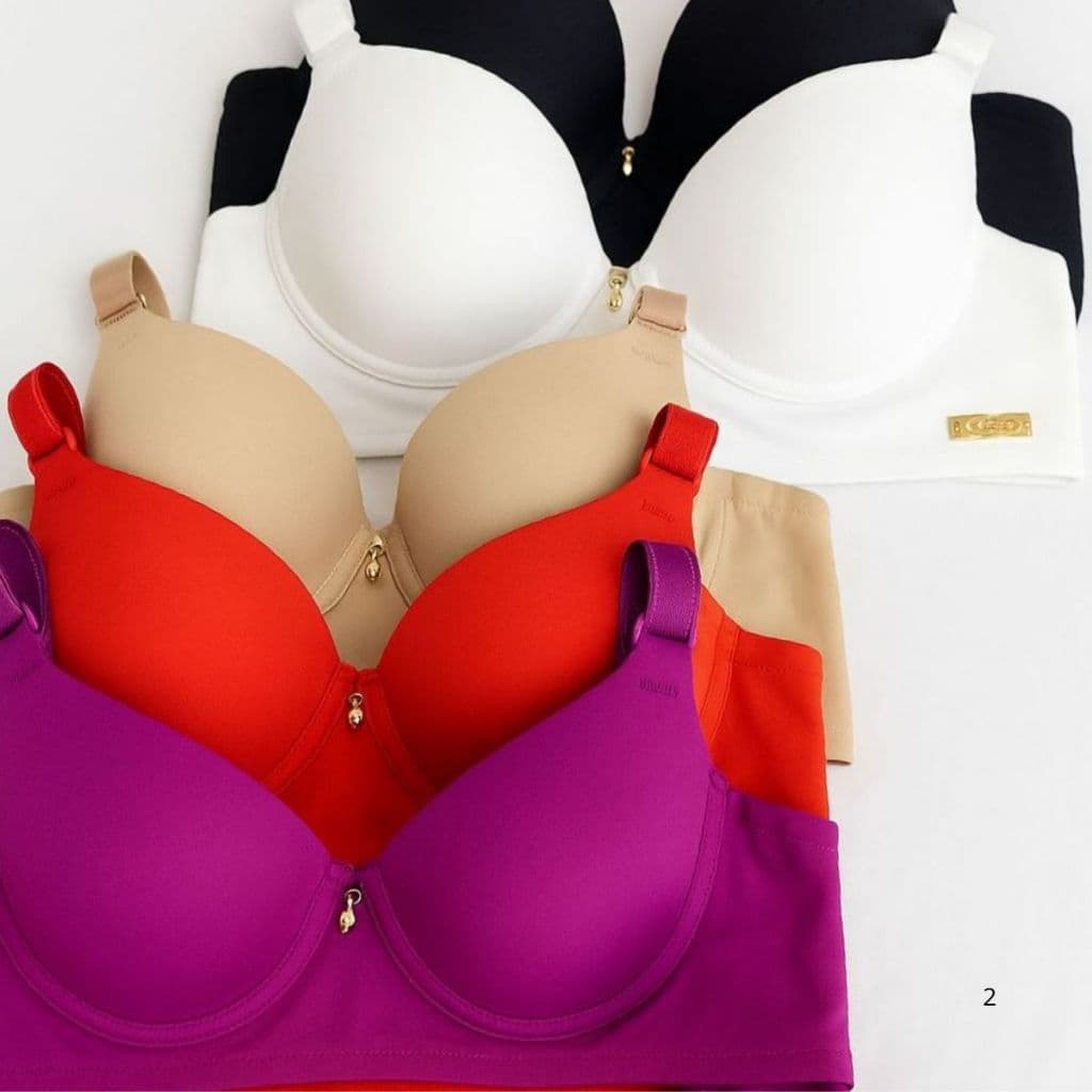 Kit C/4 Sutiã Básico Liso Reforçado Com Bojo Do P Ao GG Direto da Fábrica - Sem Renda