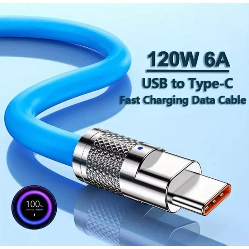 Cabo USB Tipo-C 5A Carregamento Rápido Reforçado