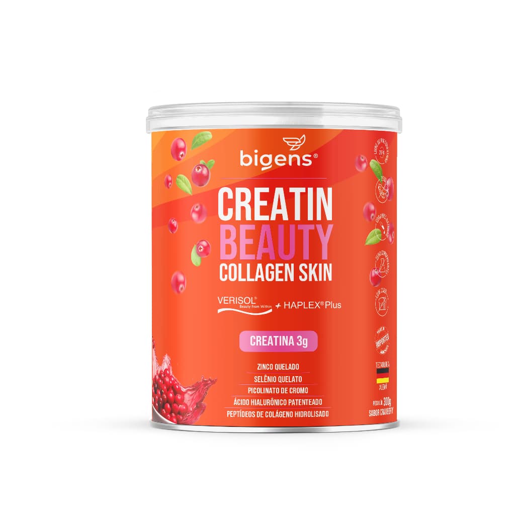 Creatin Beauty Collagen Skin: Verisol®+Haplex®Plus+Creatina Zinco, Selênio, Cromo, Ác.Hialu | Bigens