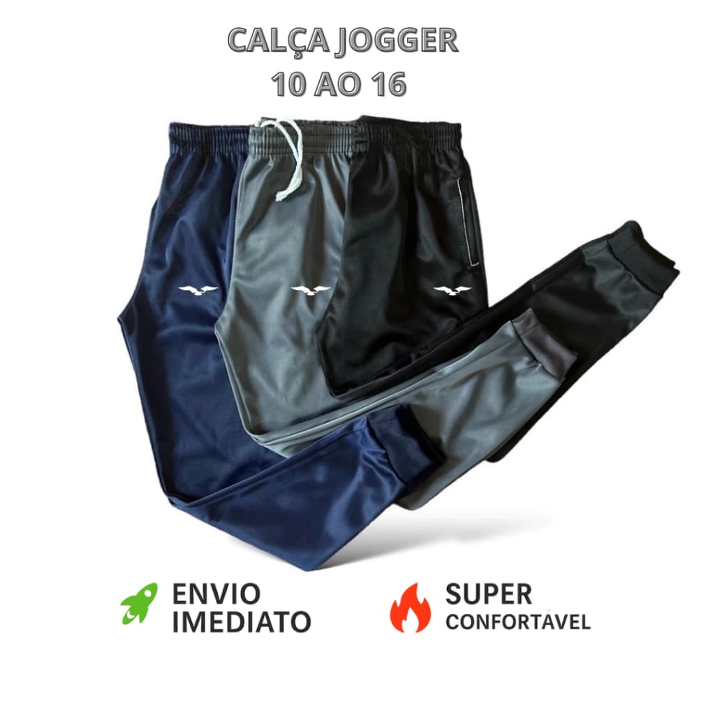 Calças Jogger Infantil Masculina Inverno Escolar Flanelada