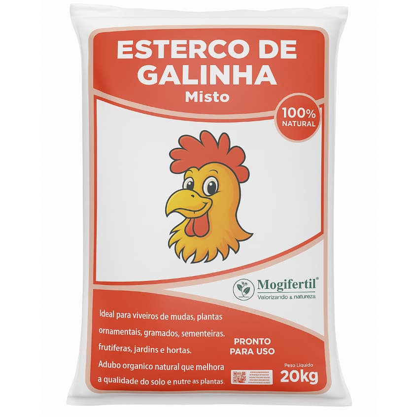 Esterco De Galinha Misto Mogifértil Adubação Orgânica 2kg a 20kg