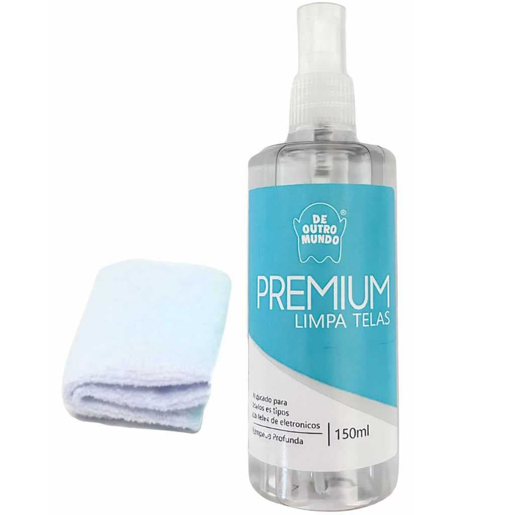 Kit Limpa Telas Premium 150 ml + 1 Pano Microfibra – Limpeza Profissional para Celular, Monitor e TV