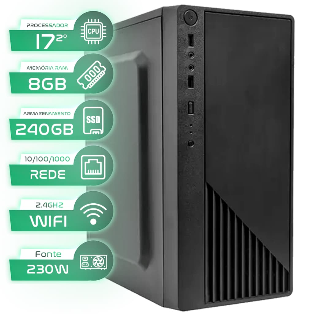 Pc Computador I7 Intel Core Ssd 240gb Memoria 8gb