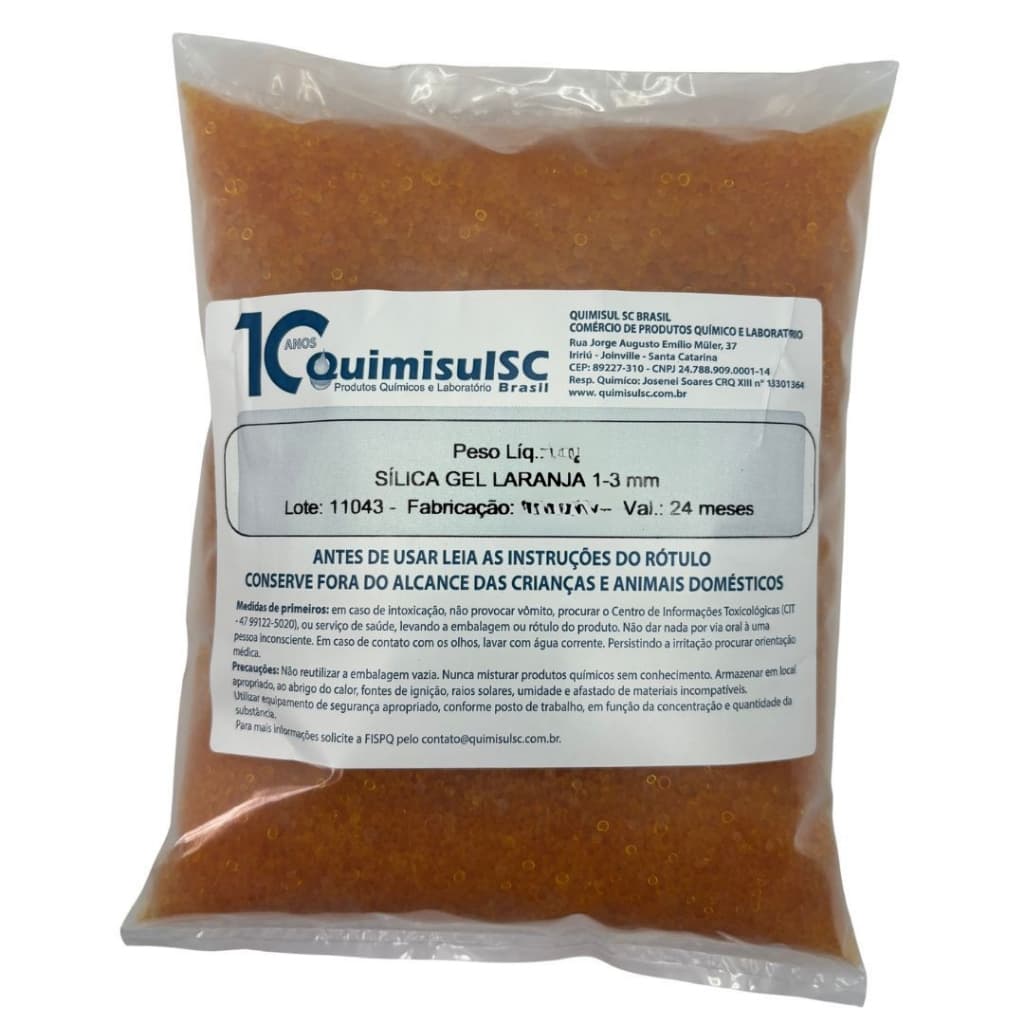 SÍLICA GEL LARANJA 1-3 MM - 500G