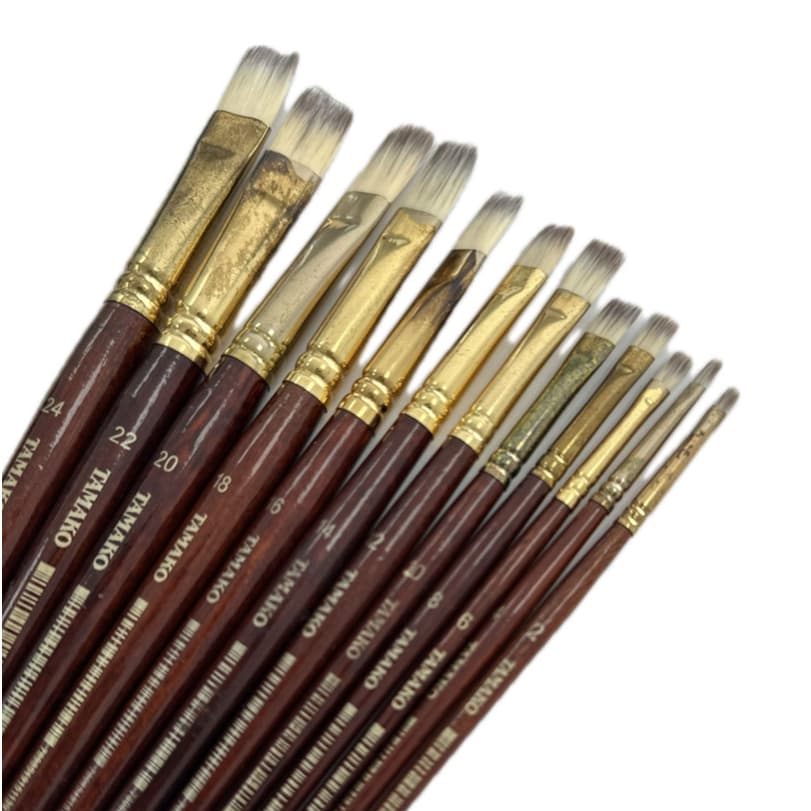 Kit Com 12 Pinceis Cerdas Sinteticas