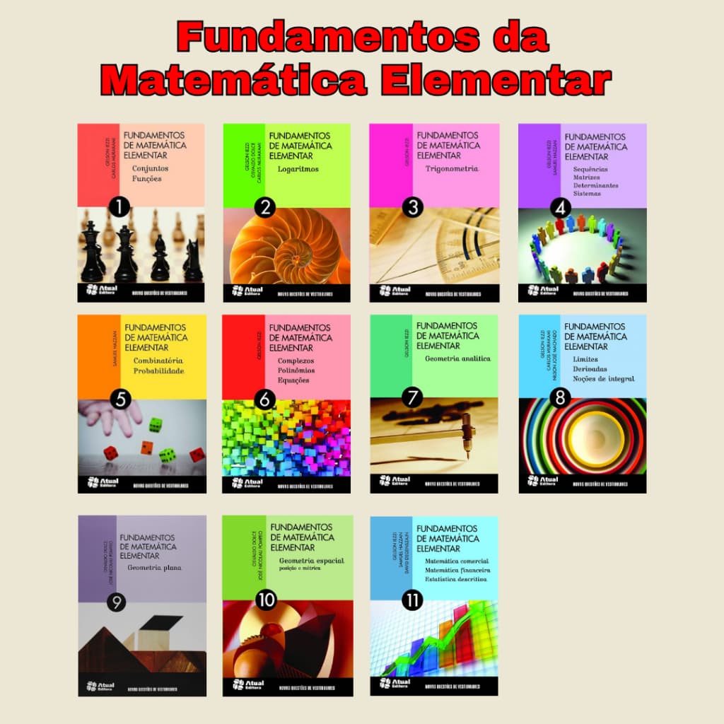 Fundamentos da Matemática Elementar (Vol. 1 ao 11) | Livreto (A5) | Encadernado | Colorido