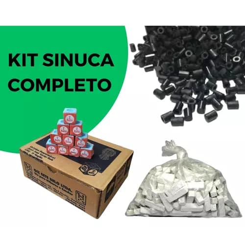 Kit Sinuca Bilhar - 100 Giz Branco + 50 Giz Azul 7 Belo + 10 Virolas Ponteiras Para Taco