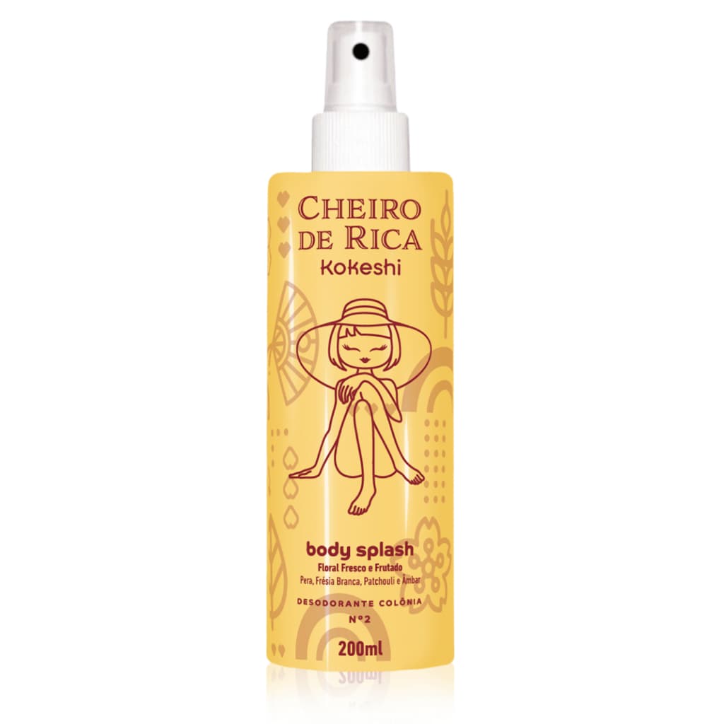 Body Splash Corporal Cheiro de Rica N2 Kokeshi 200ml Floral Fresco Frutado