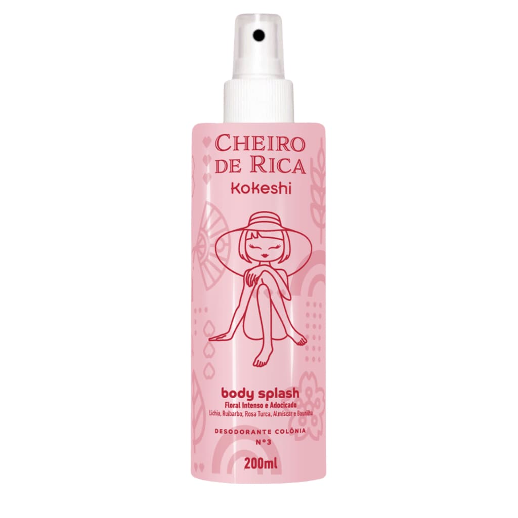 Body Splash Corporal Cheiro de Rica N3 Kokeshi 200ml Floral Intenso Adocicado