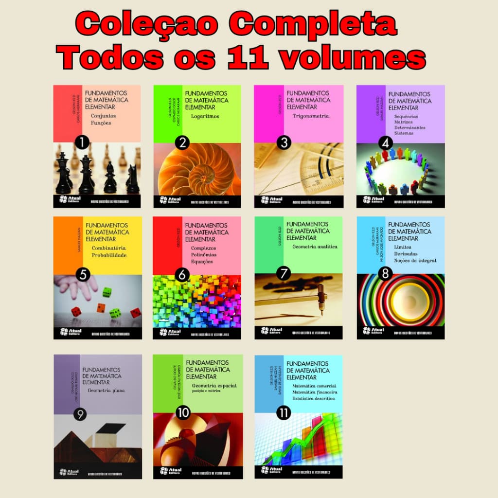 Coleção Completa Fundamentos da Matemática Elementar (11 volumes) | Livreto (A5) | Encadernado | Colorido