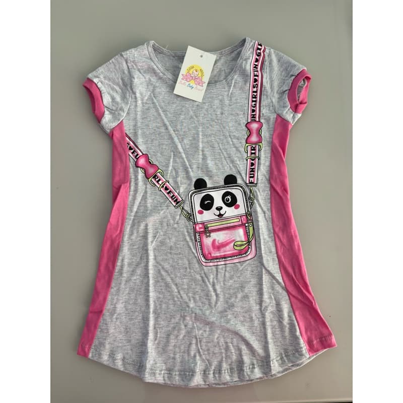 Vestido neon t-shirt  meia malha meninas infantil verão 1/2/3