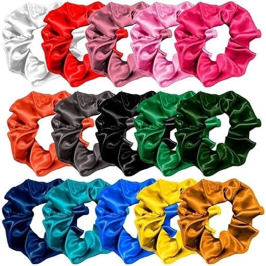 Kit Com 6, 12 e 24 xuxinhas de Cetim Anti frizz Acessório para Cabelo cor Aleatório Imperio