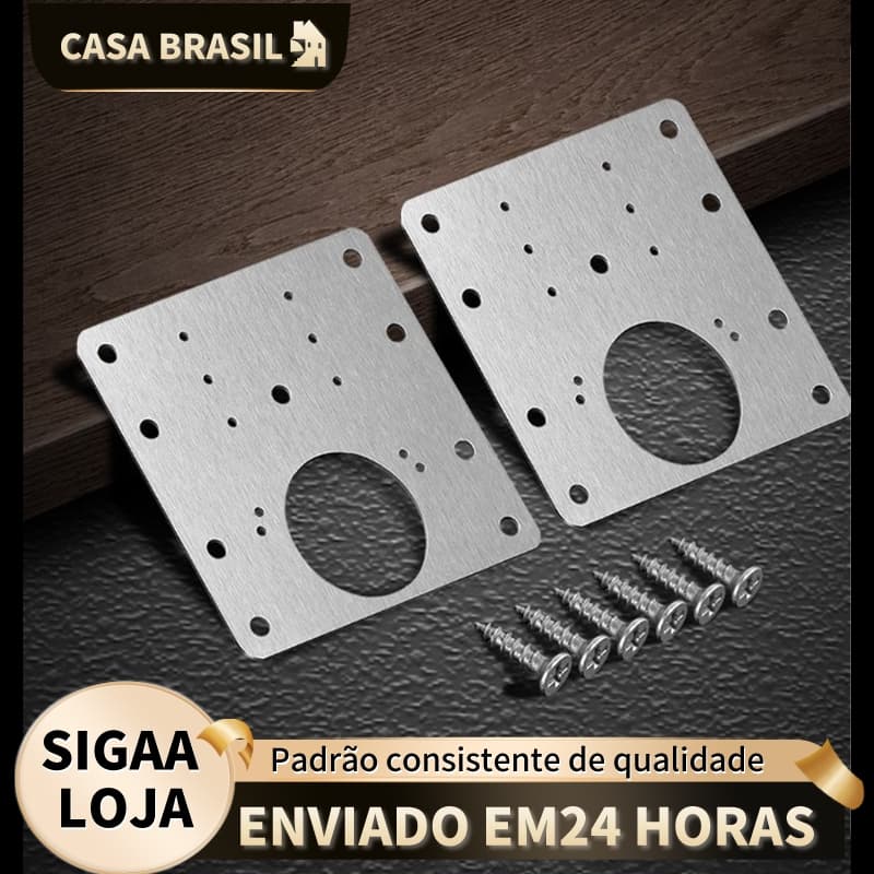 Placa de reparo universal para fixação de dobradiças de portas de armários